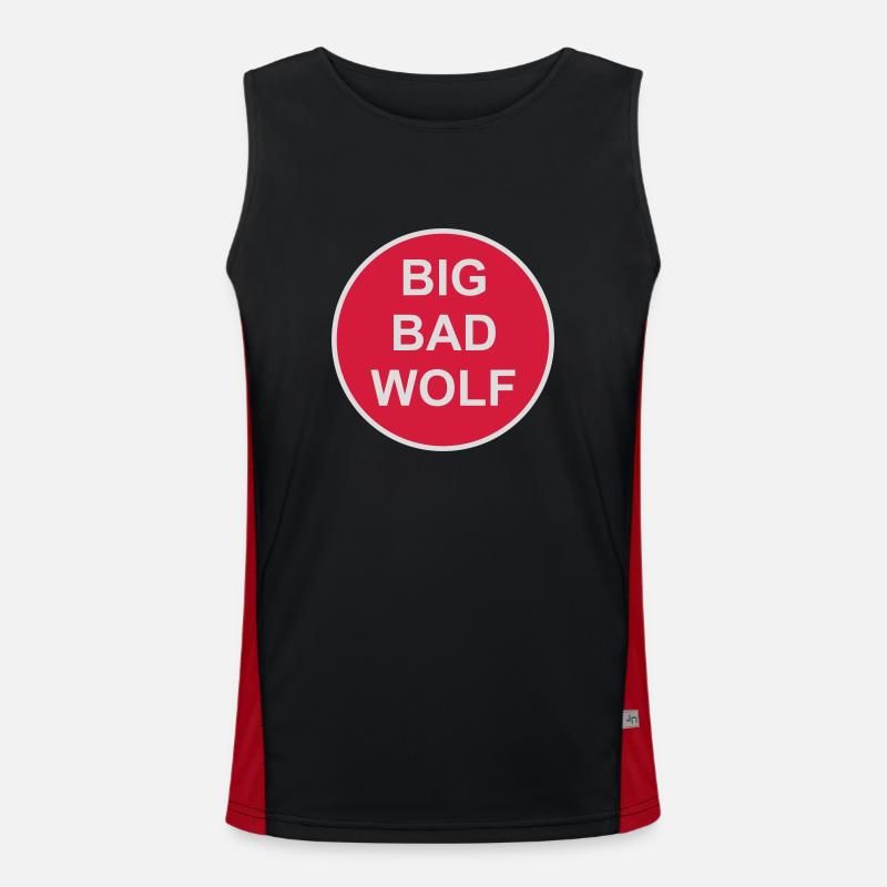 big bad wolf quote - Men's Functional Contrast Tank Top  - black/red