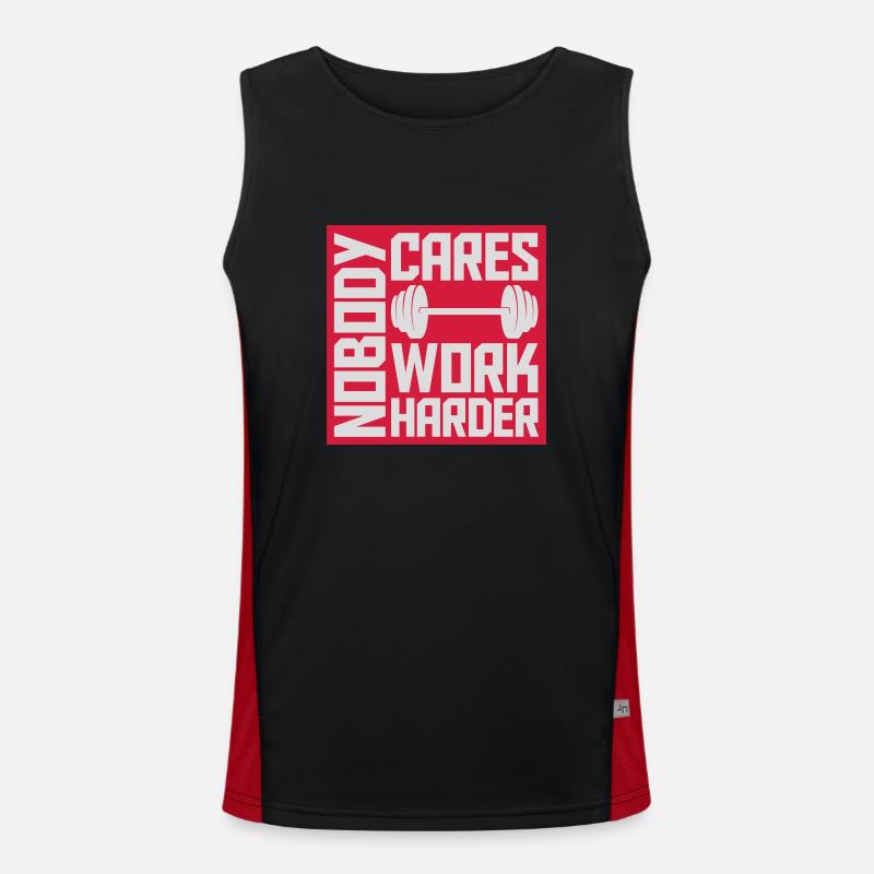 nobody cares work harder Men's Functional Contrast Tank Top 