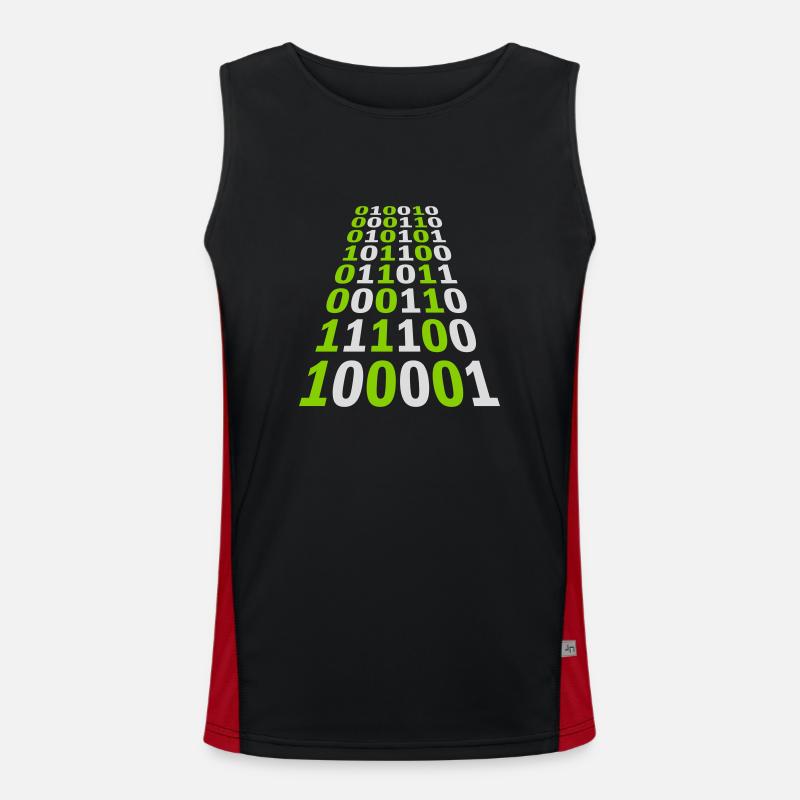 Binär Code Programm Sprache - Funktionelles Kontrast-Tank Top für Männer  - Schwarz/Rot