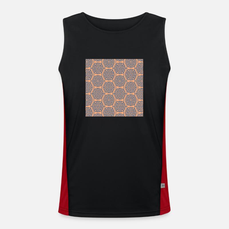 Chinese pattern Men's Functional Contrast Tank Top 
