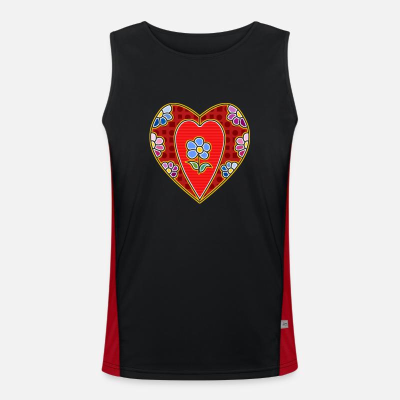 Herz Funktionelles Kontrast-Tank Top für Männer 