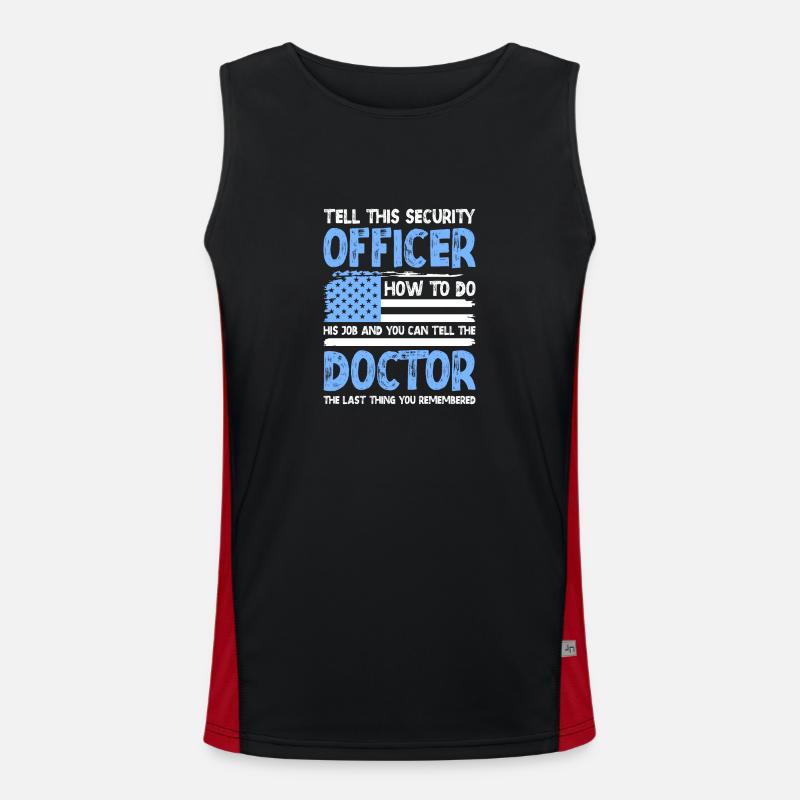 Security guard protection service Men's Functional Contrast Tank Top 