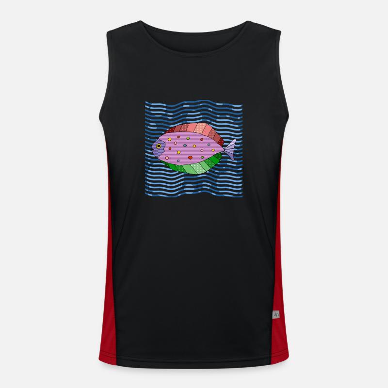 Fisch Funktionelles Kontrast-Tank Top für Männer 