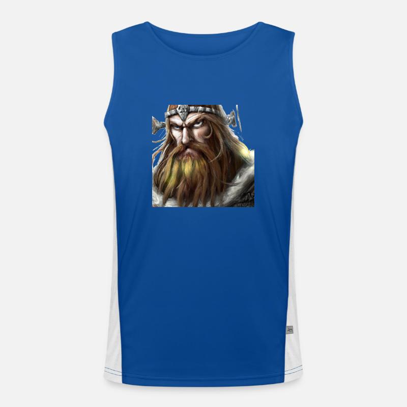 Wütender Wikingerkopf Funktionelles Kontrast-Tank Top für Männer 
