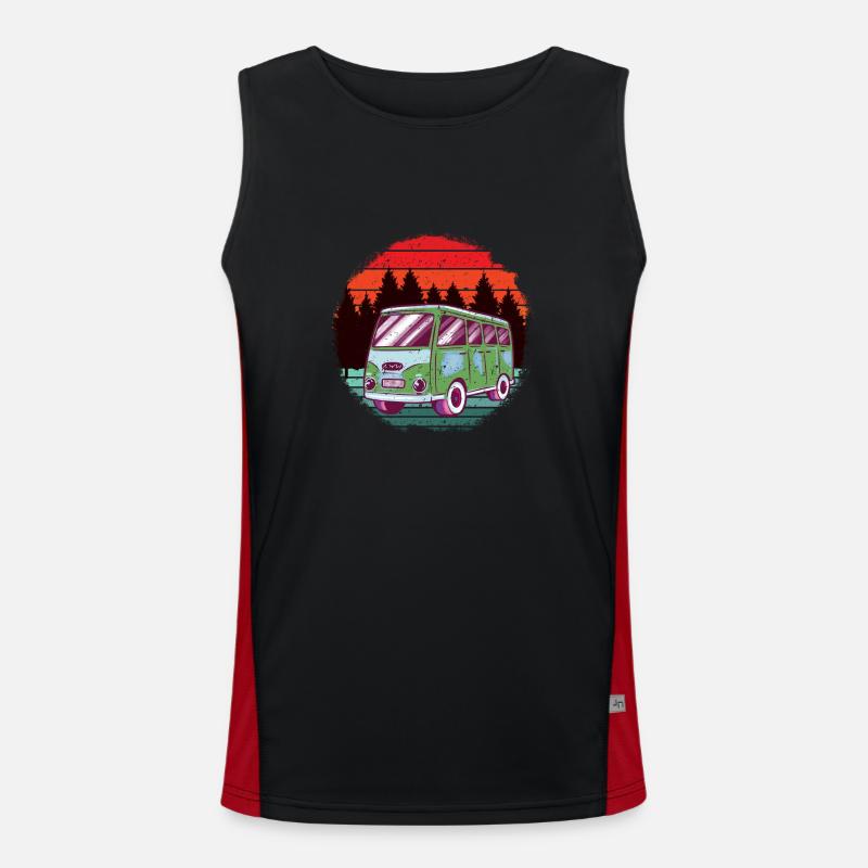 CamperVan in Nature Funktionelles Kontrast-Tank Top für Männer 