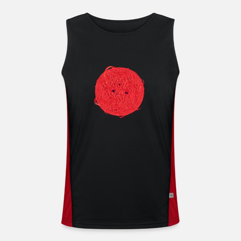 Solar System Red Dwarf Sun star spots & flares Men's Functional Contrast Tank Top 
