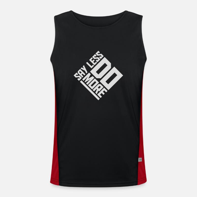 say less do more - Men's Functional Contrast Tank Top - black/red