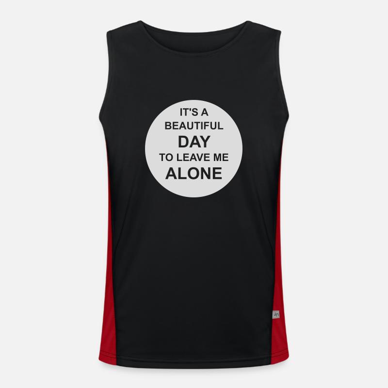 leave me alone day - Men's Functional Contrast Tank Top  - black/red