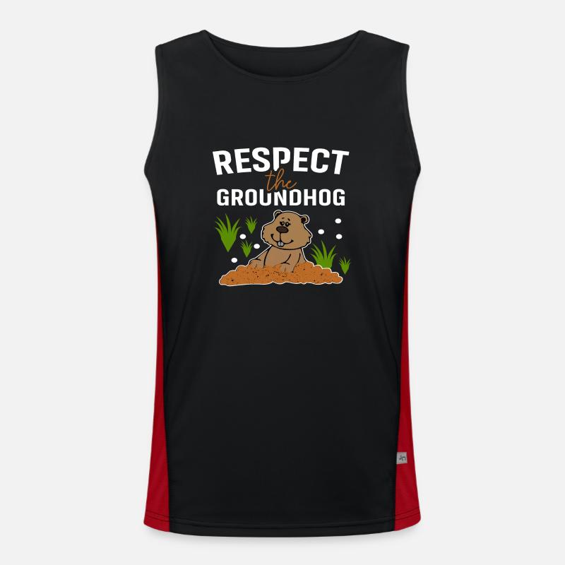 Respect the Groundhog Funktionelles Kontrast-Tank Top für Männer 