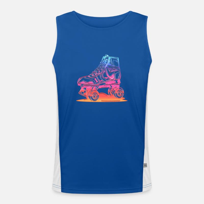 rollerblades rollerblade skates rollerskates retro Men's Functional Contrast Tank Top 
