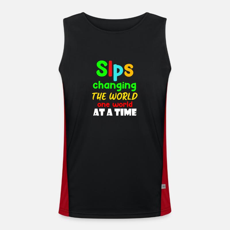 Slps Changing The World One World At A Time Men's Functional Contrast Tank Top 