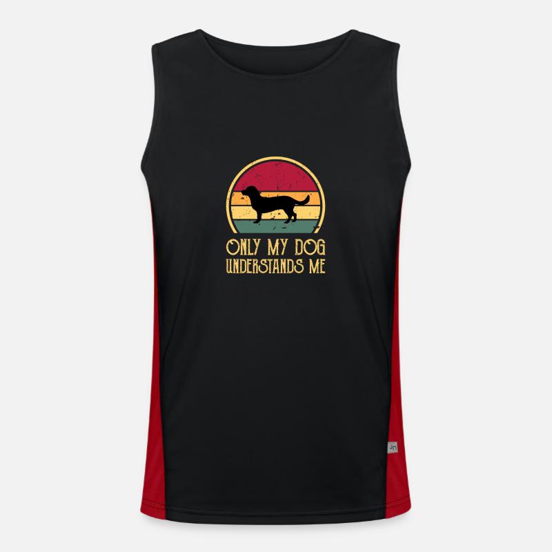 Alpine Dachsbracke Dog Silhouette Retro Sunset Débardeur respirant contrasté Homme 