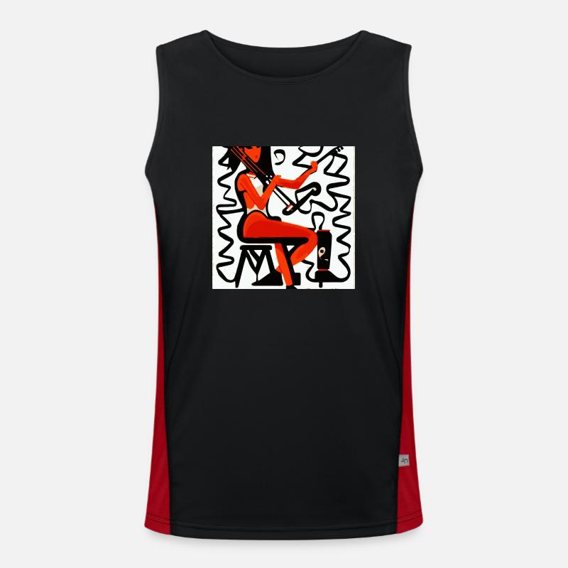 Musik Mädchen Funktionelles Kontrast-Tank Top für Männer 