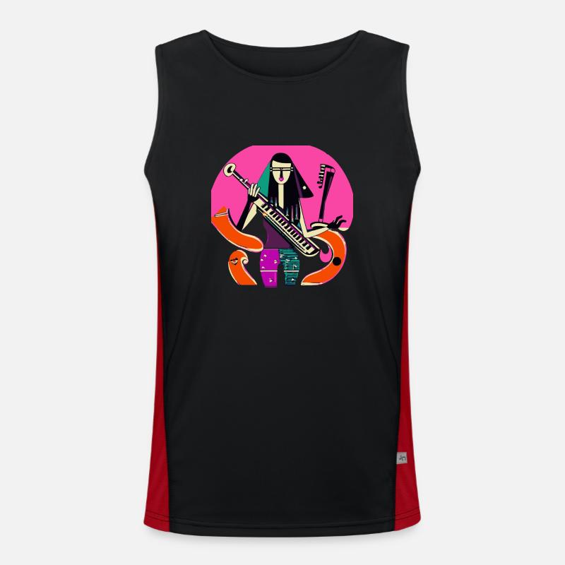 Musik Mädchen Funktionelles Kontrast-Tank Top für Männer 