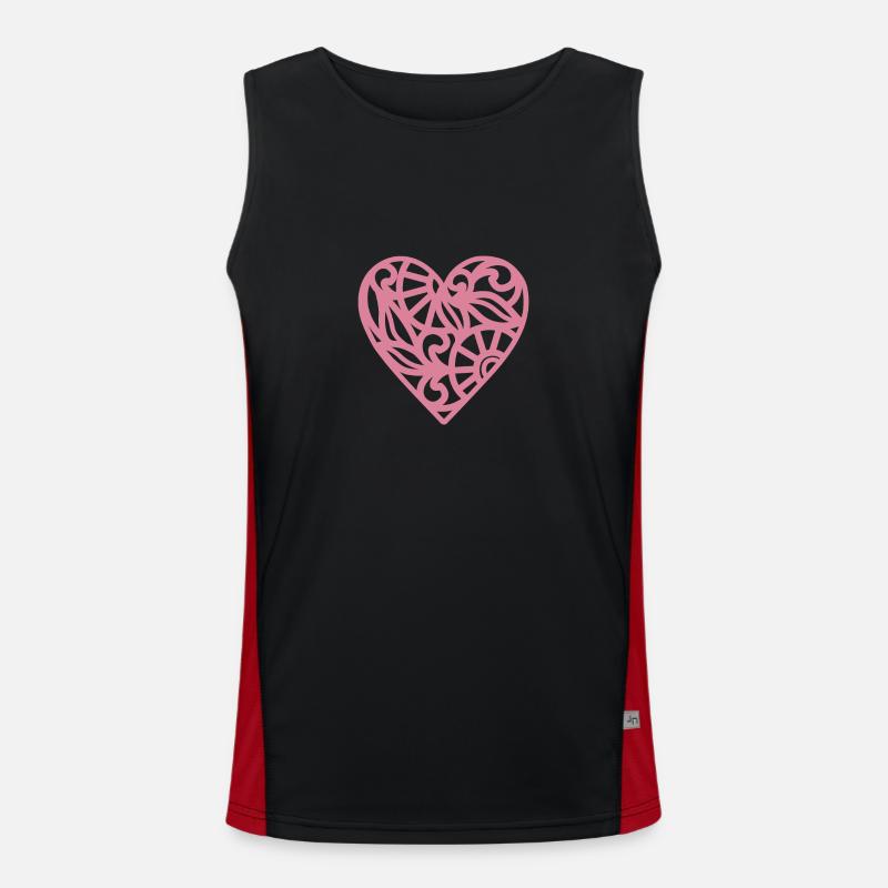 Herz Funktionelles Kontrast-Tank Top für Männer 