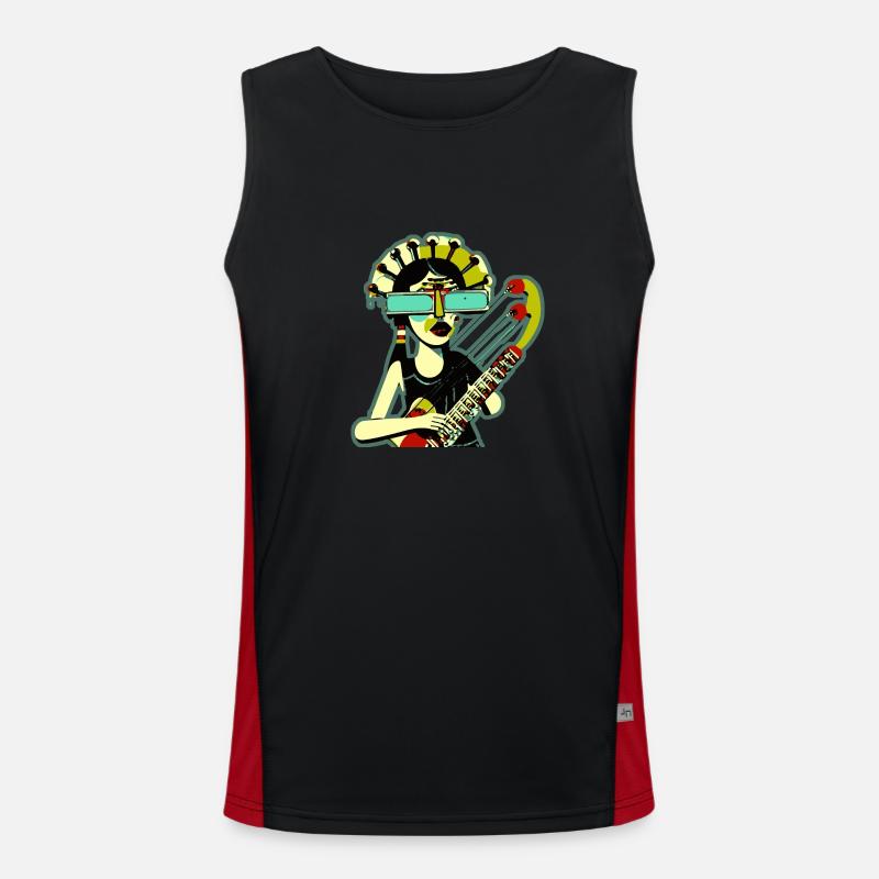 Musik-Mädchen Funktionelles Kontrast-Tank Top für Männer 