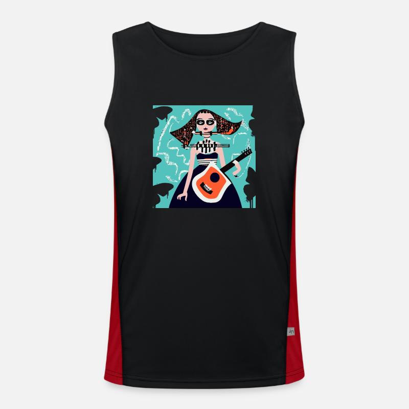 Musik Mädchen Funktionelles Kontrast-Tank Top für Männer 