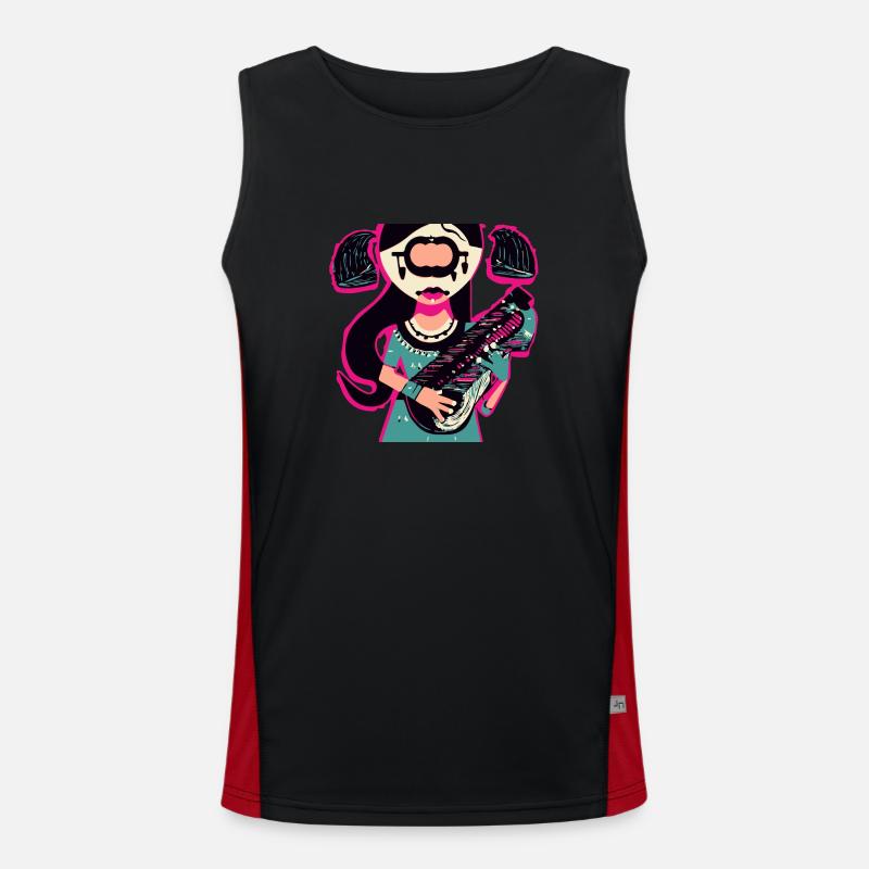 Musik Mädchen Funktionelles Kontrast-Tank Top für Männer 