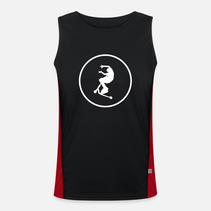 E-Scooter E-Roller Scooter - Men's Functional Contrast Tank Top  - black/red