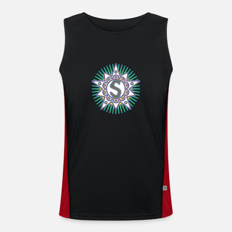 Sterne mit Buchstabe S. Dein Wort - Dein Gedanke Funktionelles Kontrast-Tank Top für Männer 