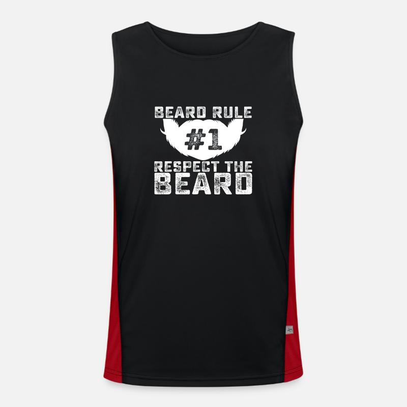 Règle #1 Respecter la barbe Débardeur respirant contrasté Homme 