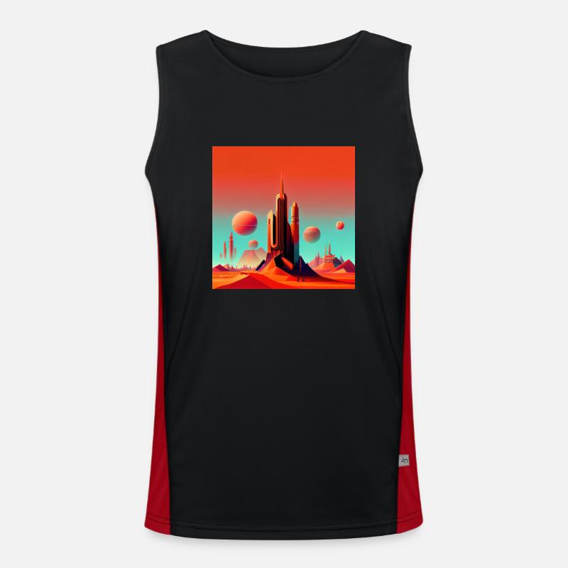 Kolonisation des Mars Funktionelles Kontrast-Tank Top für Männer 