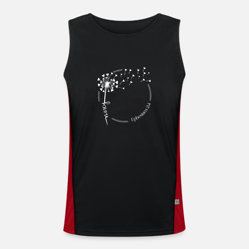 Christlicher Löwenzahn Design Barmherzigkeit Epheser 2:4 Funktionelles Kontrast-Tank Top für Männer 