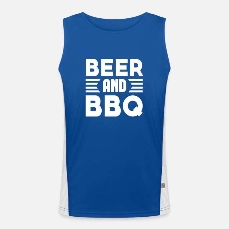 Beer And BBQ Men's Functional Contrast Tank Top 