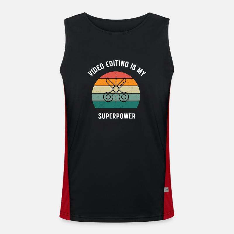 Cutter Video | Superpower Funktionelles Kontrast-Tank Top für Männer 