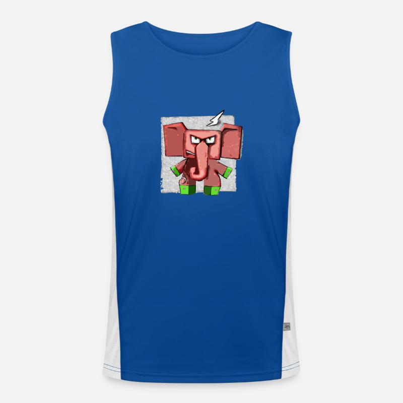 Blax the grumpy elephant Men's Functional Contrast Tank Top 