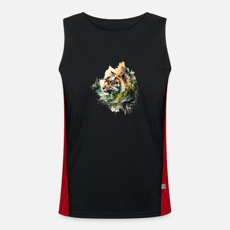 Der Tiger Funktionelles Kontrast-Tank Top für Männer 