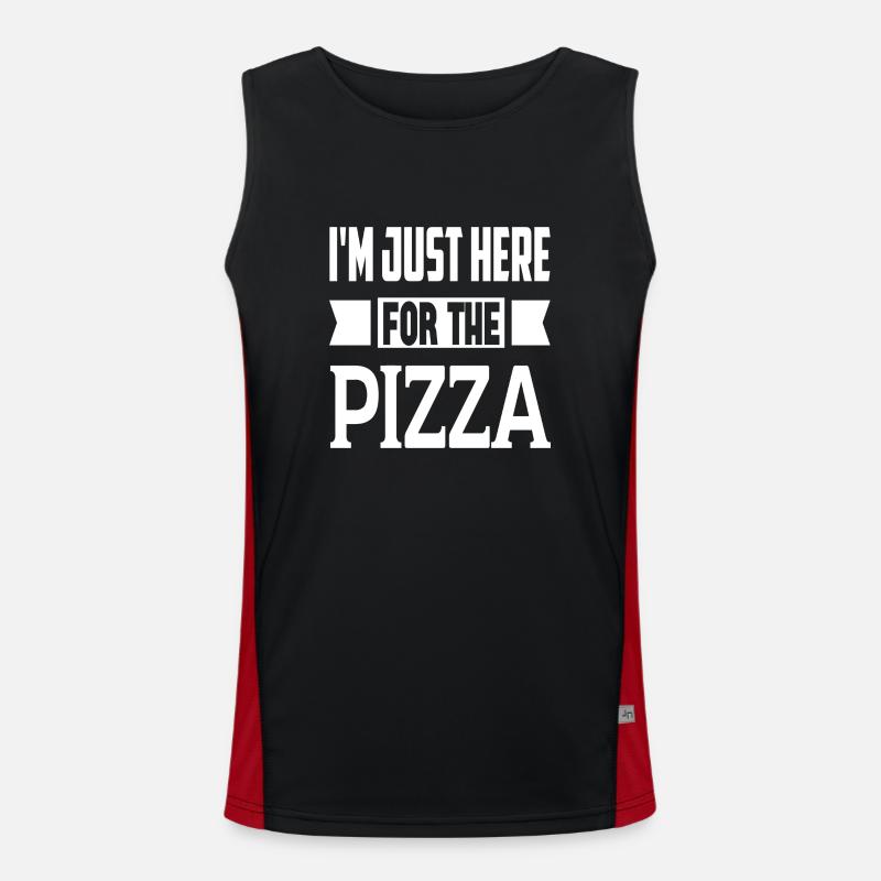 I´m Just Here For The Pizza Funktionelles Kontrast-Tank Top für Männer 