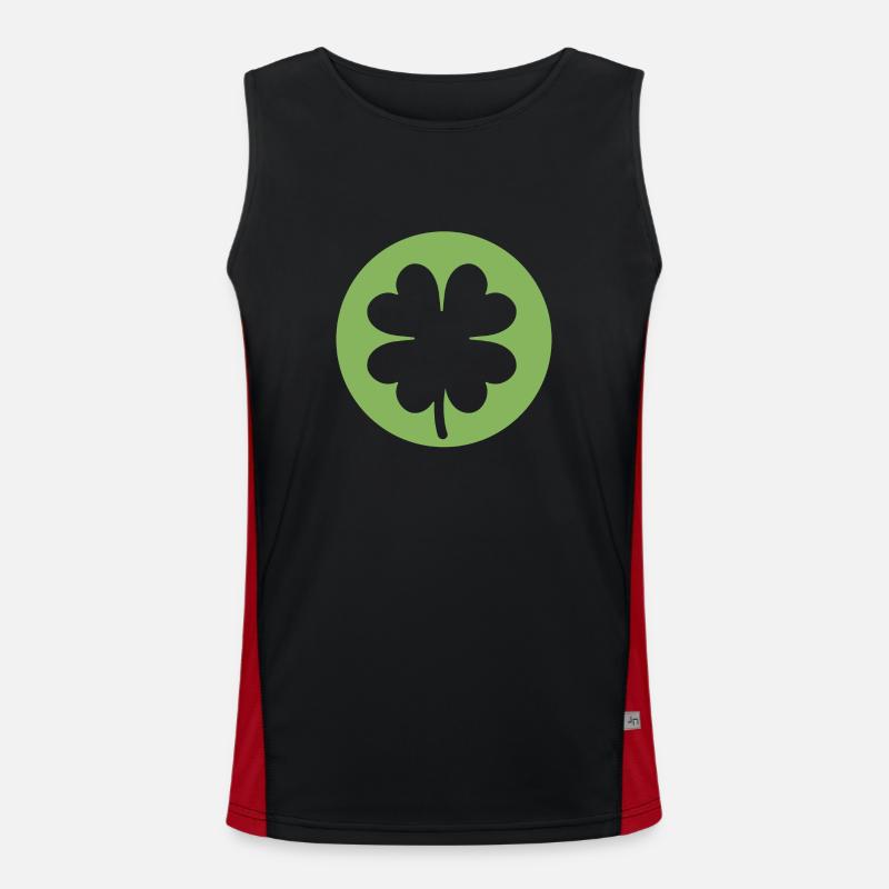Trèfle vert pour la Saint-Patrick - Débardeur respirant contrasté Homme - noir/rouge