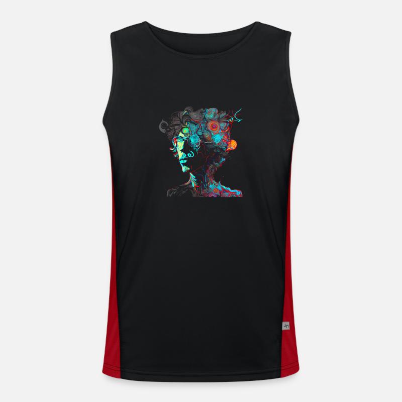 Psychedelisches Artwork, Brille - Open Mind Funktionelles Kontrast-Tank Top für Männer 