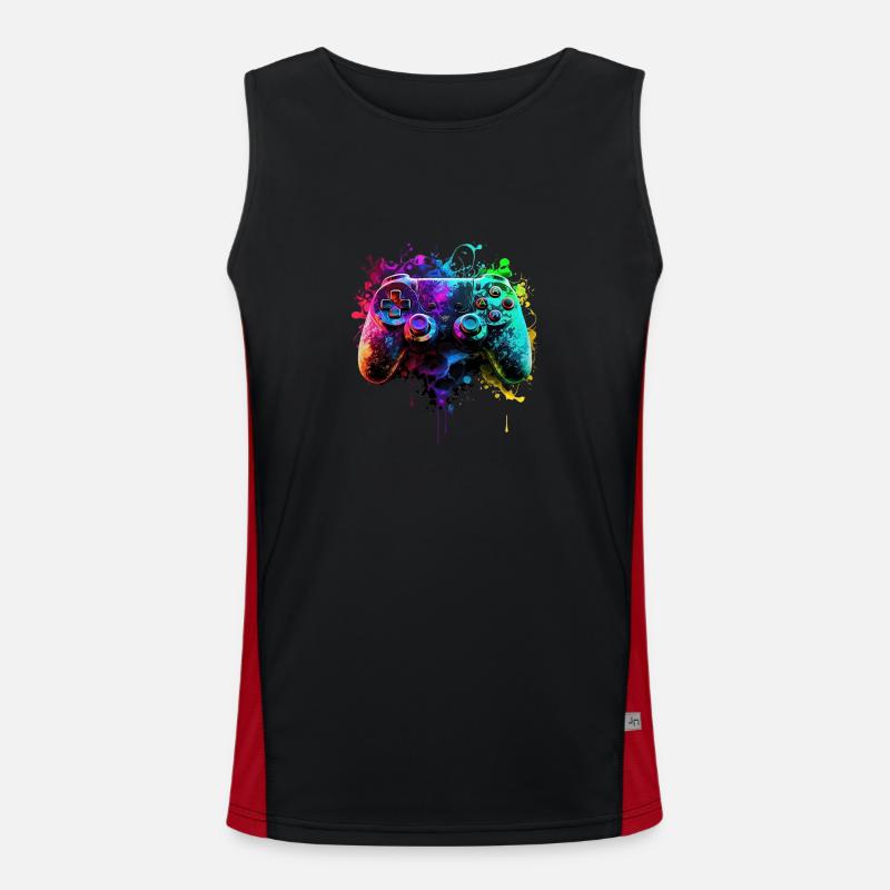 Neon Gaming Controller / Kontroller Funktionelles Kontrast-Tank Top für Männer 