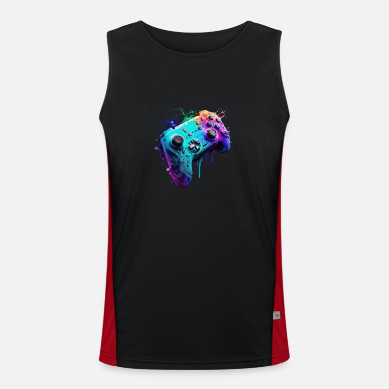 Neon Gaming Controller / Kontroller Funktionelles Kontrast-Tank Top für Männer 