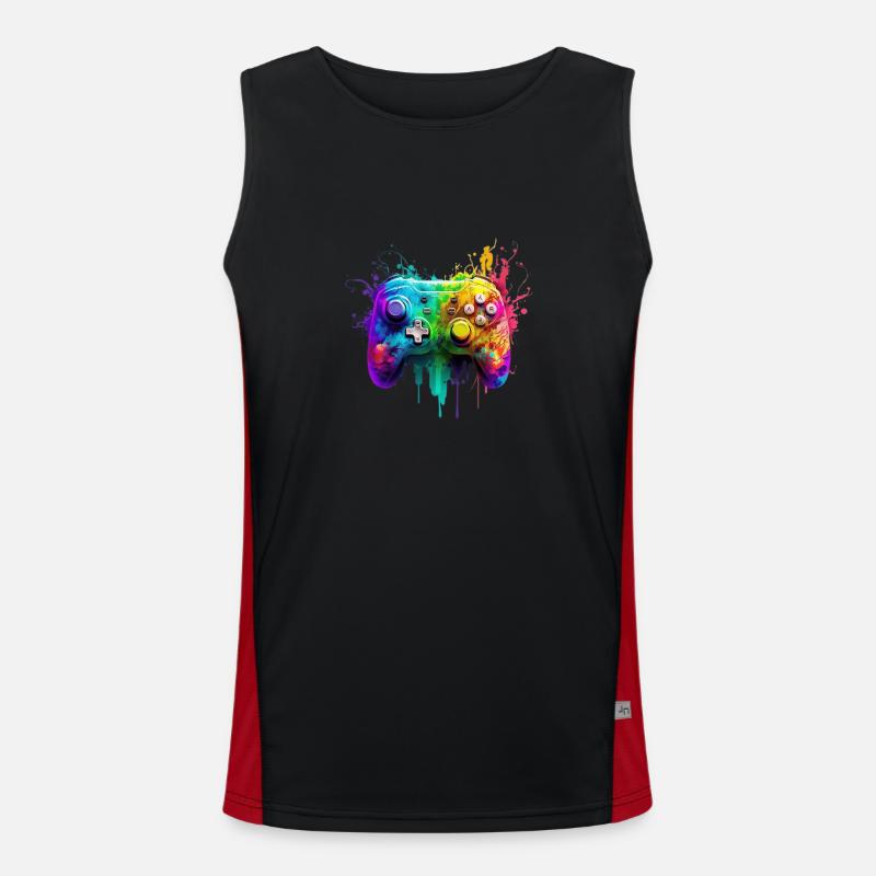 Neon Gaming Controller / Kontroller Funktionelles Kontrast-Tank Top für Männer 
