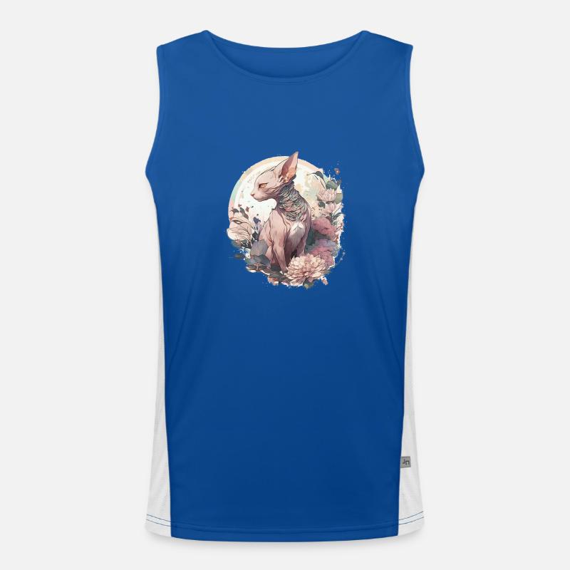 Japanese Cat Sphynx Nacktkatze Funktionelles Kontrast-Tank Top für Männer 