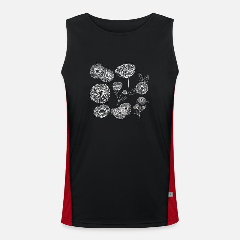 Aster flower group Men's Functional Contrast Tank Top 