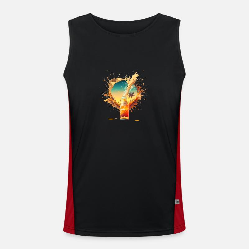 Sommer Bier Strand Sonne und Urlaubsfeeling Funktionelles Kontrast-Tank Top für Männer 
