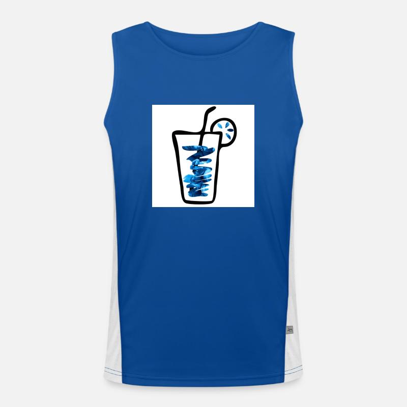Drink blue Men's Functional Contrast Tank Top 