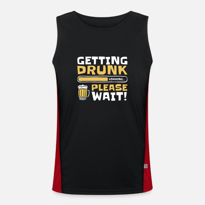 Biertrinker Säufer Humor Trinkfreude Funktionelles Kontrast-Tank Top für Männer 