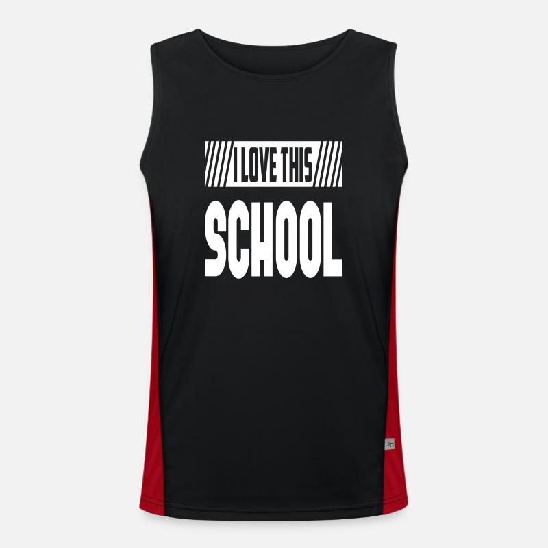 I Love This School Funktionelles Kontrast-Tank Top für Männer 