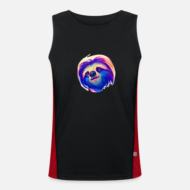 Sloth Sloth Drawing Fatigue Sloths Men's Functional Contrast Tank Top 
