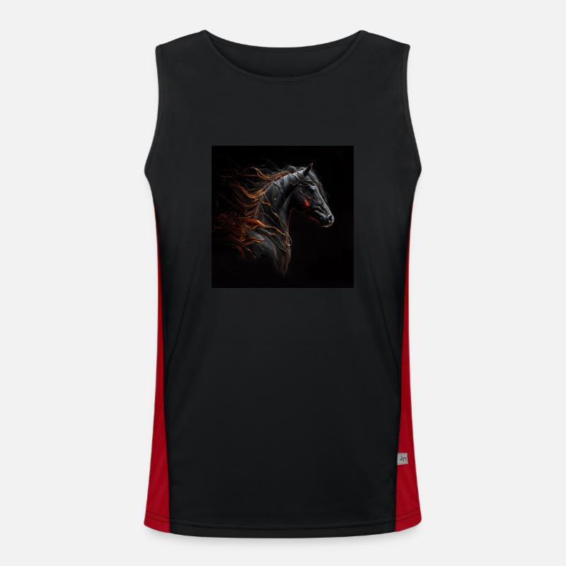 Feuriges Pferd Nr. 16 Funktionelles Kontrast-Tank Top für Männer 