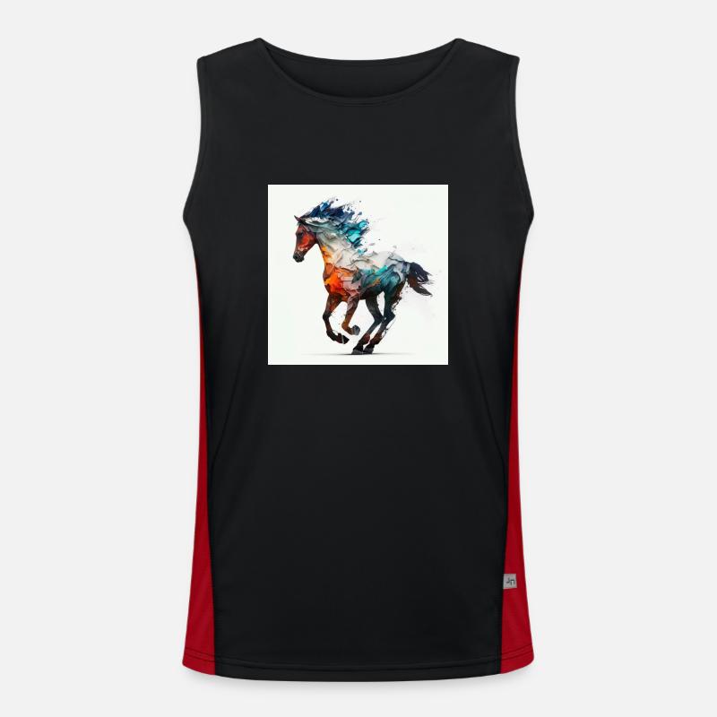 Feuriges Pferd Nr. 9 Funktionelles Kontrast-Tank Top für Männer 