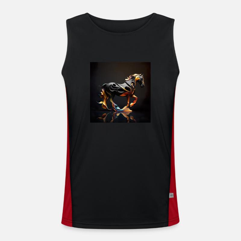 Feuriges Pferd Nr. 8 Funktionelles Kontrast-Tank Top für Männer 