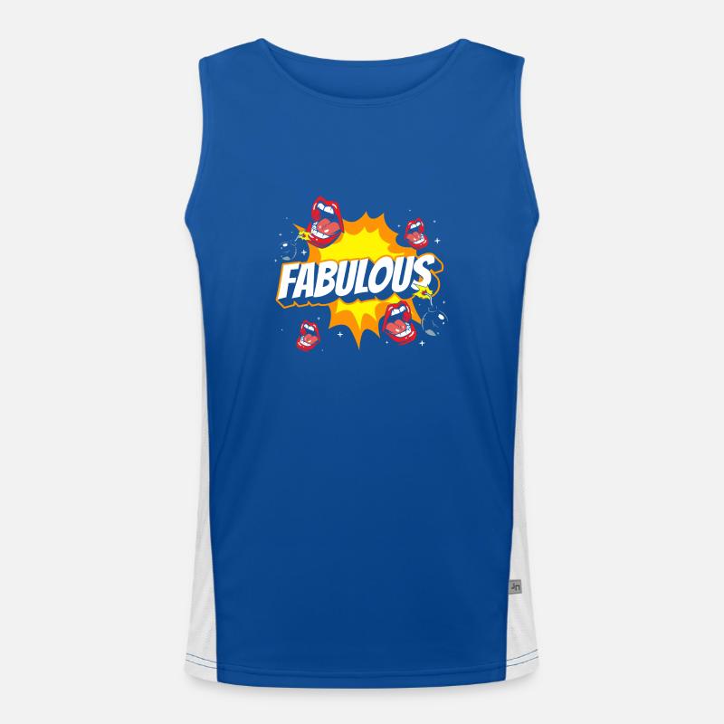 Comic style style speech bubble Pow! Men's Functional Contrast Tank Top 