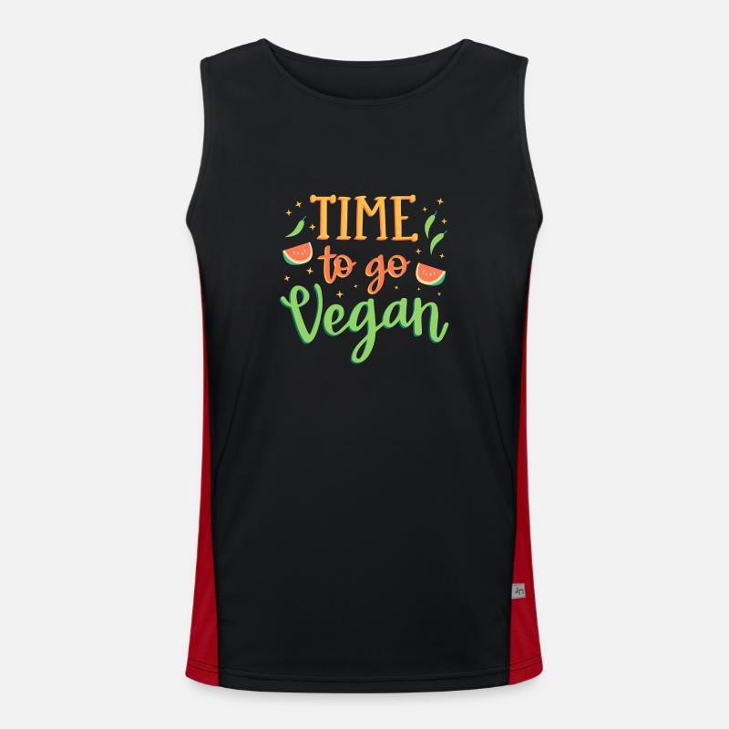 Es ist Zeit, vegan zu werden Funktionelles Kontrast-Tank Top für Männer 