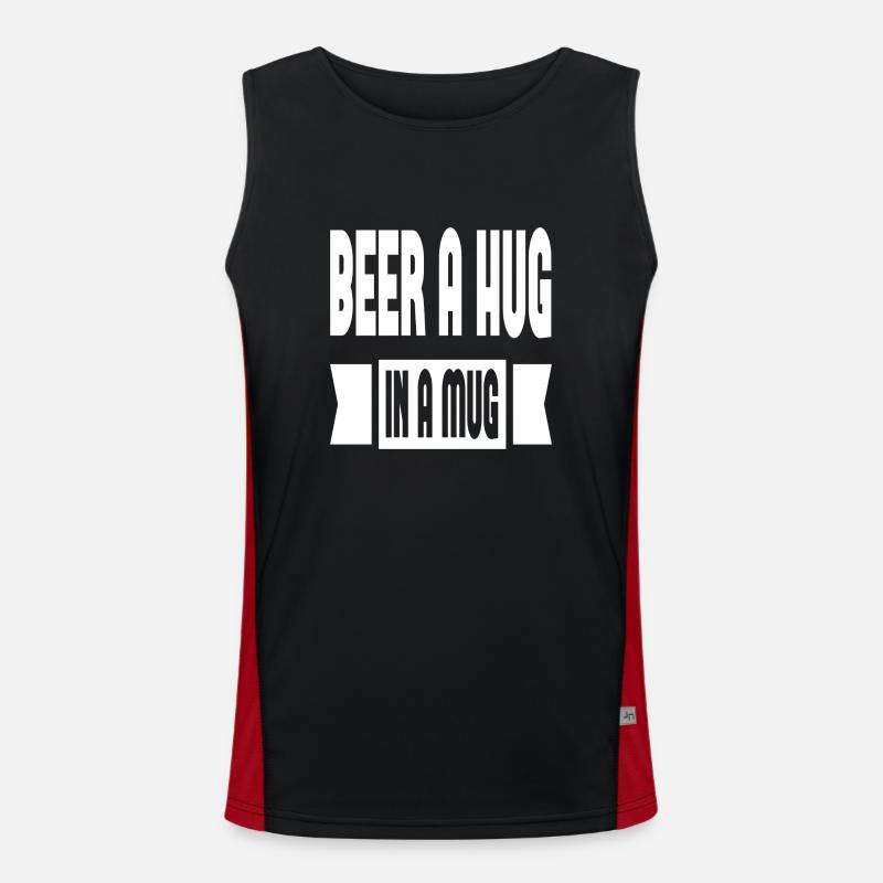 Beer A Hug In A Mug Funktionelles Kontrast-Tank Top für Männer 